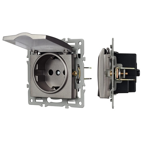 Механизм розетки влагозащищённый SCT-MCP-PL-GR (250V, 16A) (Arlight, -)