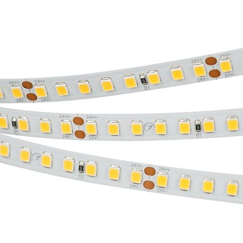 Лента светодиодная RT-A160-8mm 24V Warm2700 (12 W/m, IP20, 2835, 50m) (Arlight, высок.эфф.150 лм/Вт)