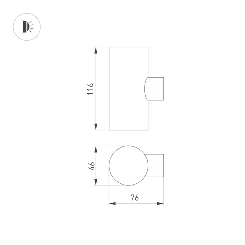 Светильник KT-RAY-WALL-TWIN-R46-2x3W Day4000 (GR, 24 deg, 24V) (Arlight, IP65 Металл, 3 года)
