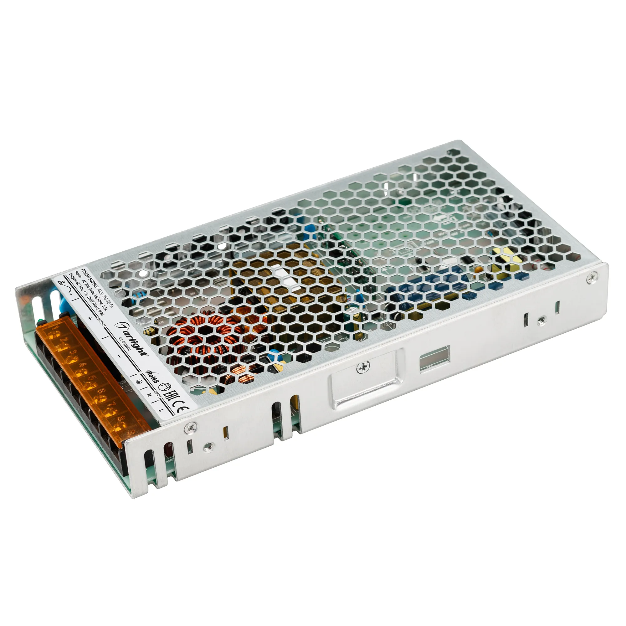 Блок питания ARS-200-12-FA (12V, 17A, 204W) (Arlight, IP20 Сетка, 3 года) - изображение товара
