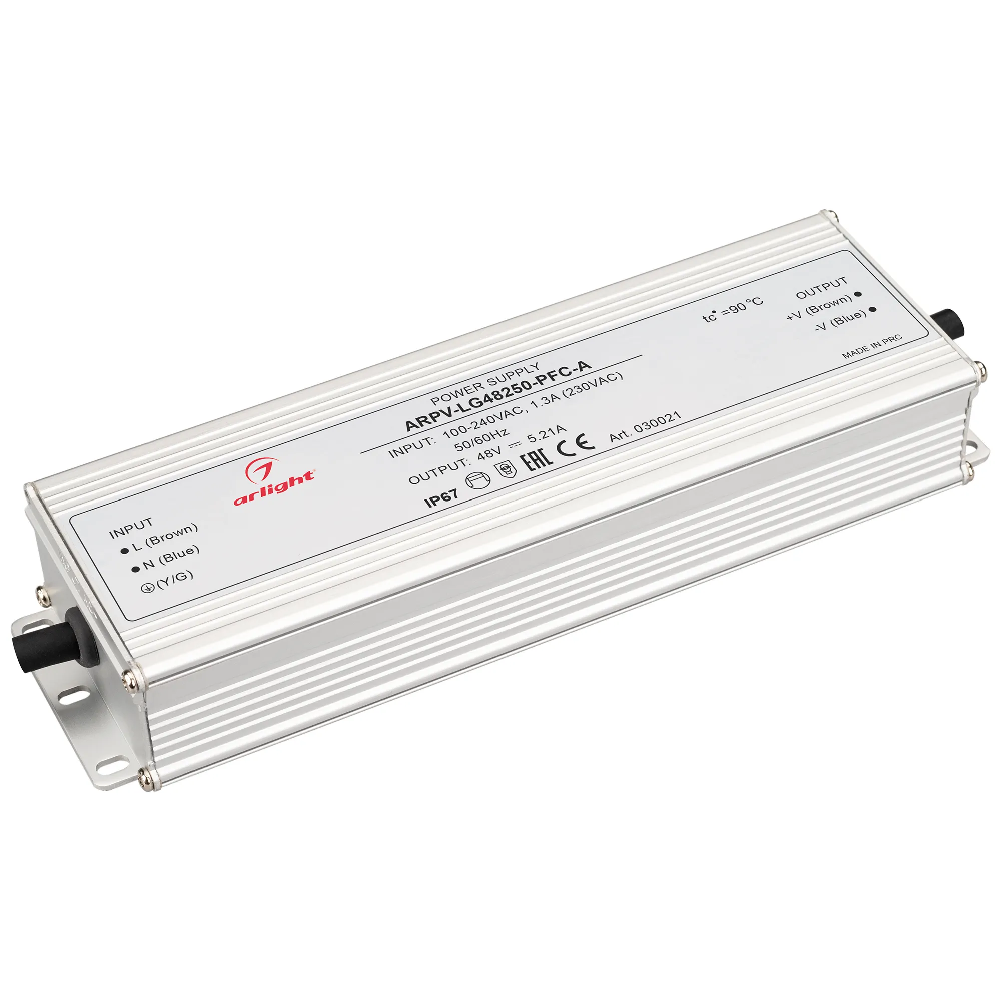 Блок питания ARPV-LG48250-PFC-A (48V, 5.21A, 250W) (Arlight, IP67 Металл, 5 лет) - изображение товара